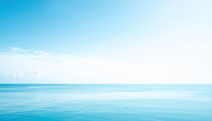 Fototapeta premium Serene Ocean View Tranquil Blue Water Under a Bright Summer Sky Perfect for Relaxation Backgrounds