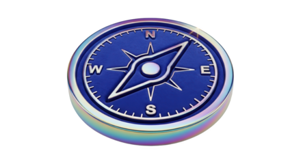 Metallic compass illustration on black background navigation and travel concept