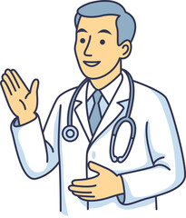 Fototapeta premium Illustration of a doctor with a stethoscope, symbolizing healthcare and medical expertise.
