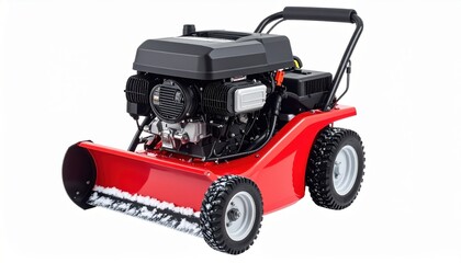 Powerful Red Snow Thrower with Engine for Winter Maintenance Ideal for Clearing Snow from Driveways and Pathways