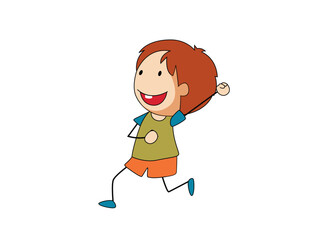 Happy boy running and celebrating success