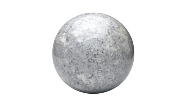 Textured gray sphere isolated on black