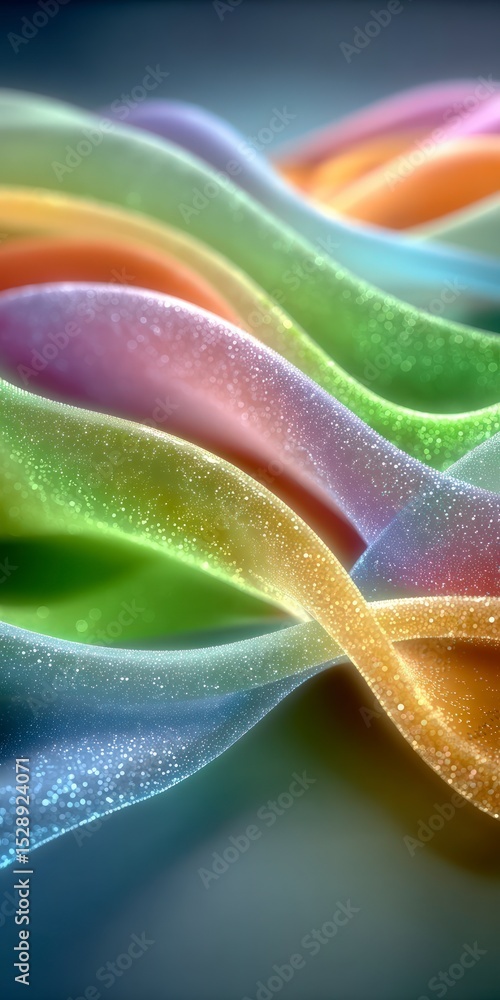 Poster abstract rainbow waves colorful gradient background 3d render