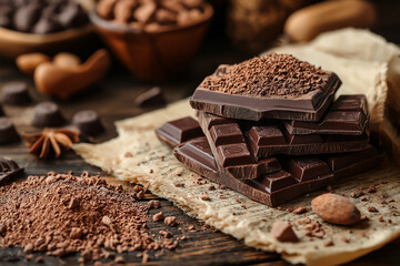 Illustration of chocolate bars for baking.
