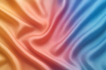 Fototapeta premium Colorful, flowing silk - like gradient pattern with orange, pink, and blue hues, creating an elegant, artistic visual for design projects needing a touch of luxury.