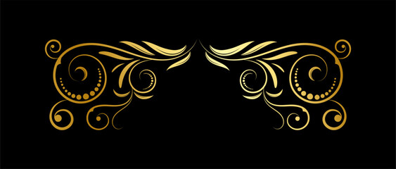 Floral elements design, luxury ornamental graphic element border.