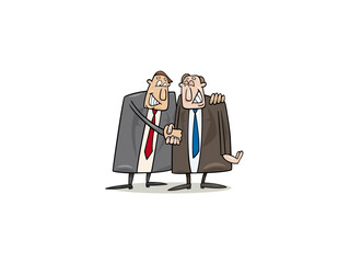 Two Business Partners Shaking Hands in Agreement and Friendship Celebration