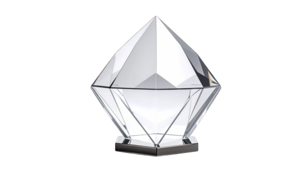 Transparent crystal diamond design object