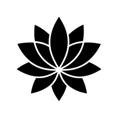 Minimalist Lotus Flower Silhouette Vector Icon