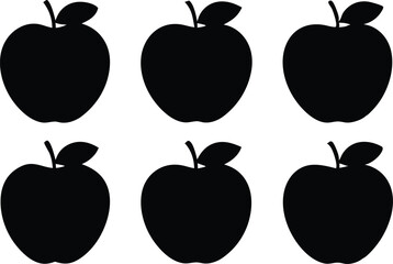 apple vector silhouette set