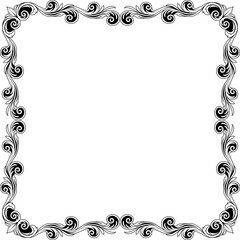 Filigree Heraldic Crest Motif Floral Pattern Frame