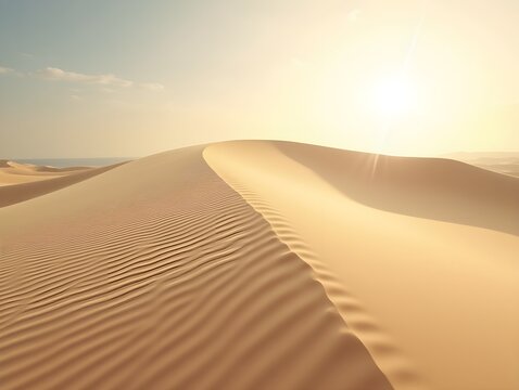 Solitary cap on sunlit dunes textured sand patterns evoking solitude in nature