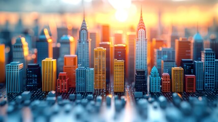 3D rendering beautiful modern virtual cityscape HD 8k wallpaper photographic image