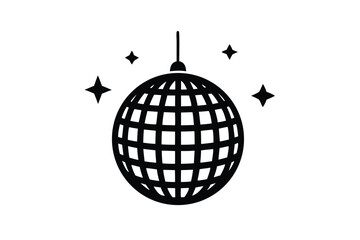 disco ball with stars icon vector