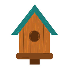 Spring  birds house   single element. Cute craft houses for birds flat line vector elements white background