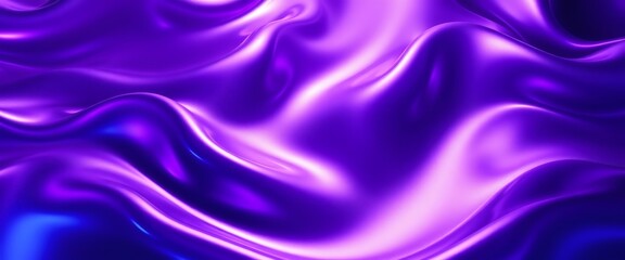 Obraz premium Abstract 3D Plastic Waves Background with Purple and Blue Textures and Shiny Light Reflections