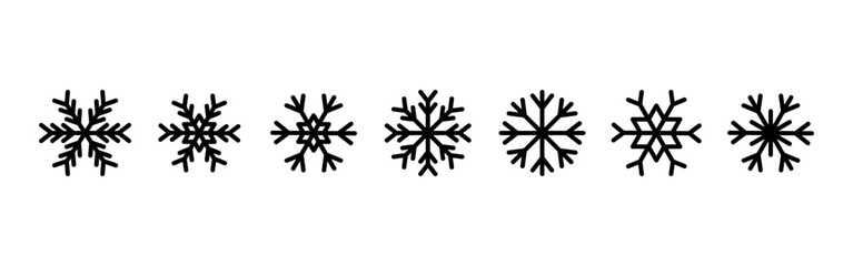 Vector illustration of snowflakes icon set on transparent background