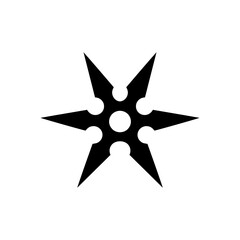 Throwing star silhouette vector flat illustration design.
