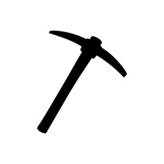 Pickaxe silhouette vector flat illustration design.