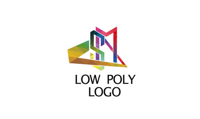 Low poly logo, Polygonal logo, Geometric logo, Colorful logo, Abstract logo, Tech logo, Digital logo, Triangular logo, Creative logo, Modern business logo, Polygon art, Vector logo
