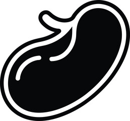 Black Beans Outline: Food Icon

