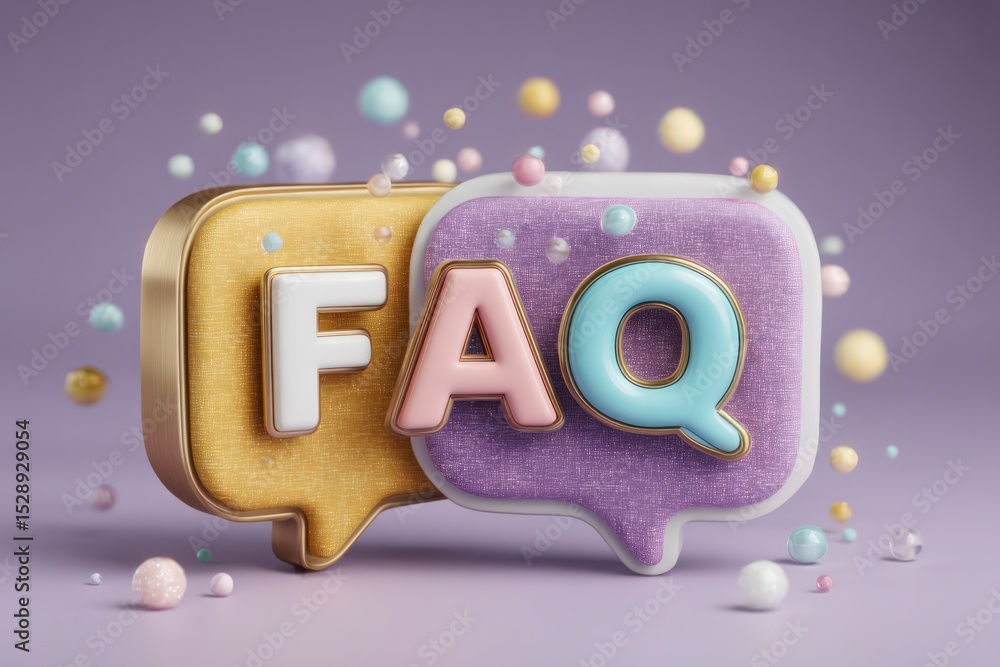 Poster 3d faq chat bubbles help support questions answers communication
