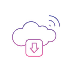 Cloud Download Icon vector stock illustration