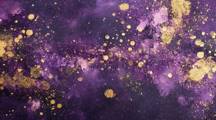 Sparkling purple glitter wave on vibrant purple background featuring shimmering particles and elegant flowing design for glamorous digital wallpapers, festive event graphics, and luxury-themed visual 