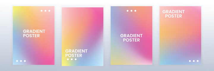 Colorful Gradient Poster Set Template 