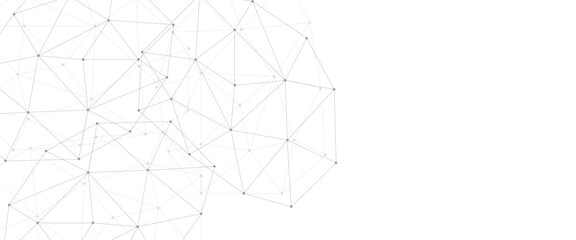 Fototapeta premium Abstract plexus background with connecting dots and lines. Global network connection