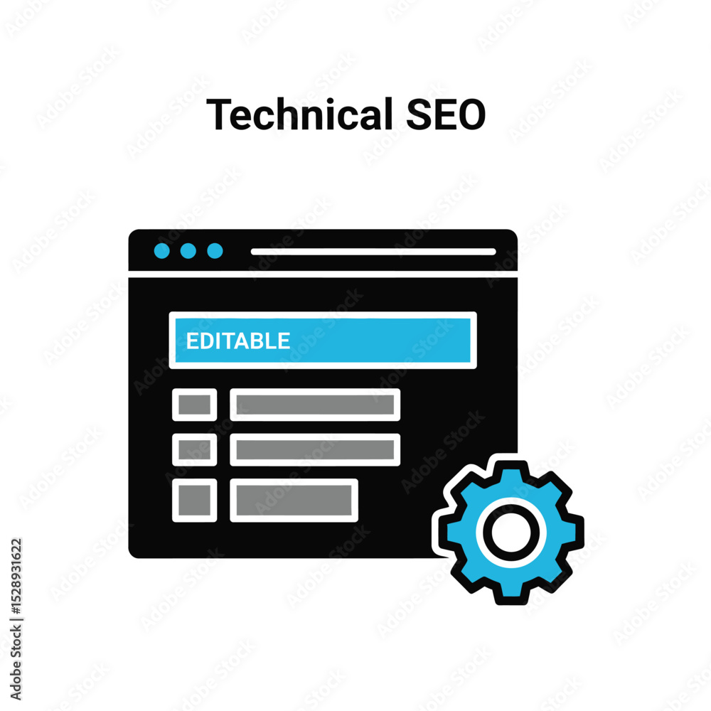 Poster technical seo optimization website settings icon