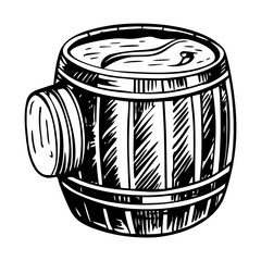 A vintage style illustration showing mixing barrel