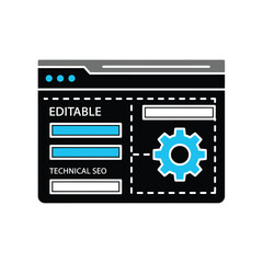 Obraz premium Editable technical seo webpage interface icon