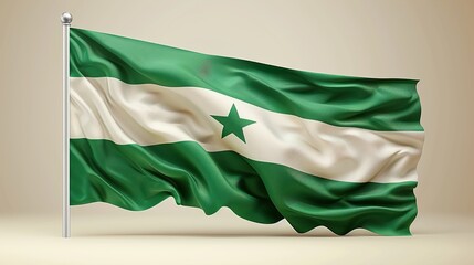 14th August happy independence day Pakistan with waving flag illustration design 