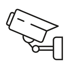 Security camera surveillance system outline vector illustration for safety and protection