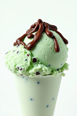 A scoop of creamy pistachio ice cream