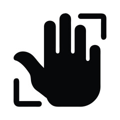 Simple black hand gesture icon representing zoom out functionality