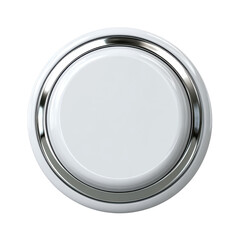 Glossy Circular Button with Chrome Edge Ideal for User Interface and App Design on a Light Background