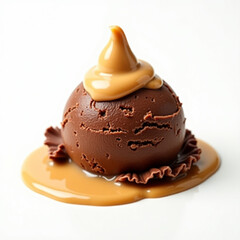 A scoop of creamy chocolate ice cream
