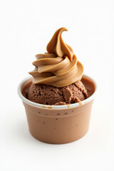 A scoop of creamy chocolate ice cream