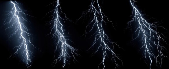 The captivating beauty of lightning strikes against a dark sky backdrop.