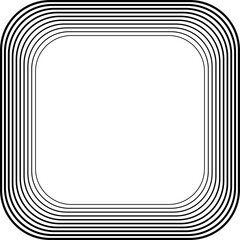 Rounded square blend line effect. Geometric shapes