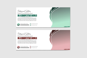 Sleek and Modern Minimalist Facebook Banner Design for Professional Branding, Digital Marketing, and Social Media Promotion