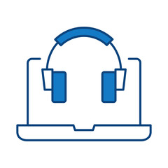 Laptop Blue Line Editable Stroke Icon. PC, Computer Functions, Settings, Technology, Security, Shopping, Wallet, Marketing, Promotion, Communication Collection Vector Illustration.