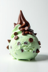 A scoop of creamy pistachio ice cream