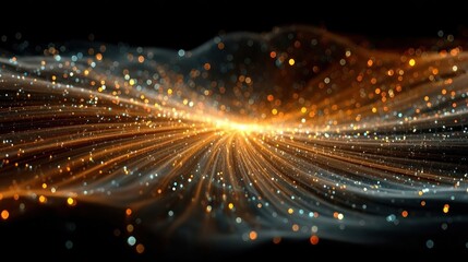 Obraz premium Yellow sparkle light effect with glowing rays on transparent background