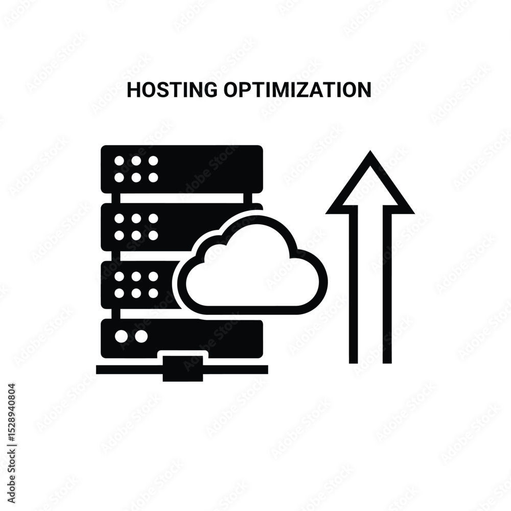 Poster hosting optimization icon cloud server up arrow