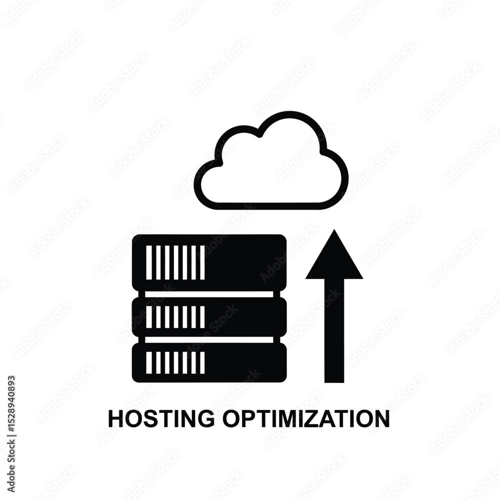 Poster cloud hosting optimization data upload icon