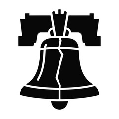 Liberty bell icon black and white graphic