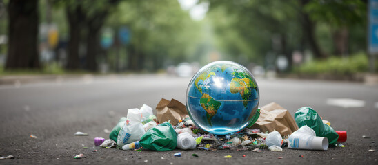 Environmental problem, environmental pollution, planet Earth, eco-recycling, eco-consciousness
